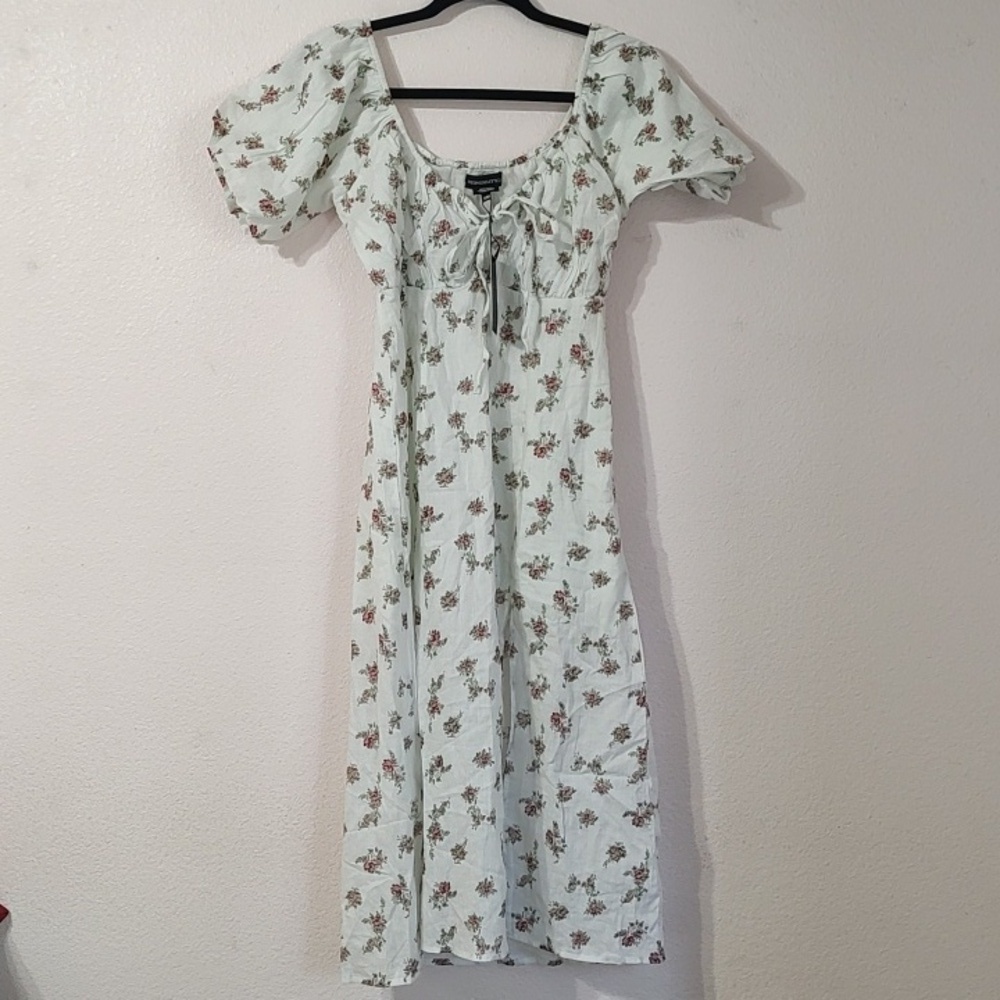 Asos Wednesday's Girl Midi Milkmaid Tea White Floral Dress Size XXS - Picture 4 of 8